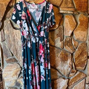 Pinkblush Floral Maxi Dress - Pink and Blue